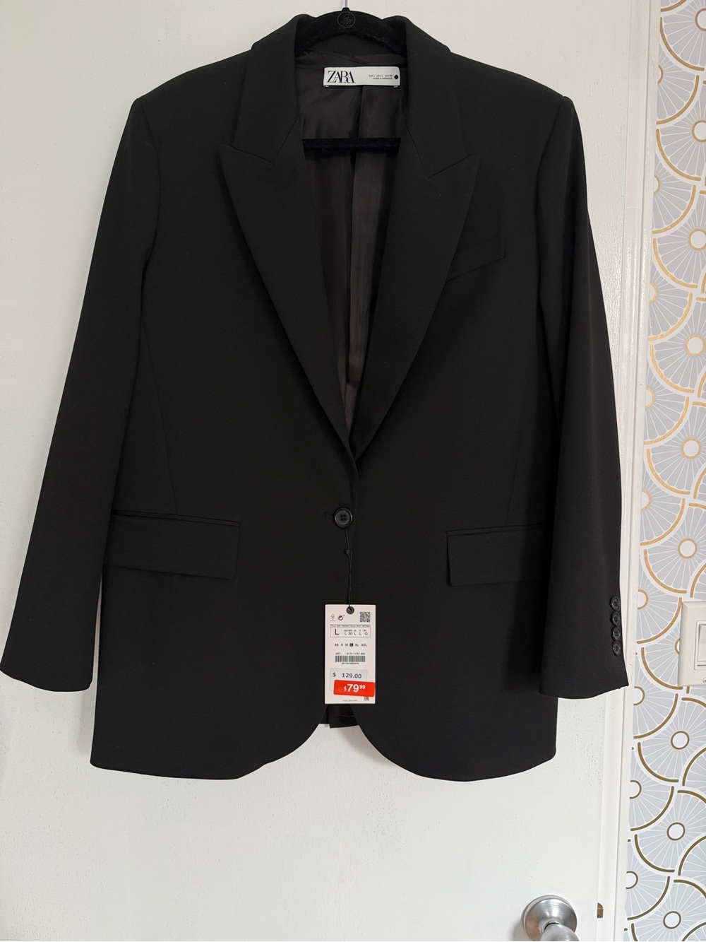 Zara Women's Single-Button Oversized Blazer L-12